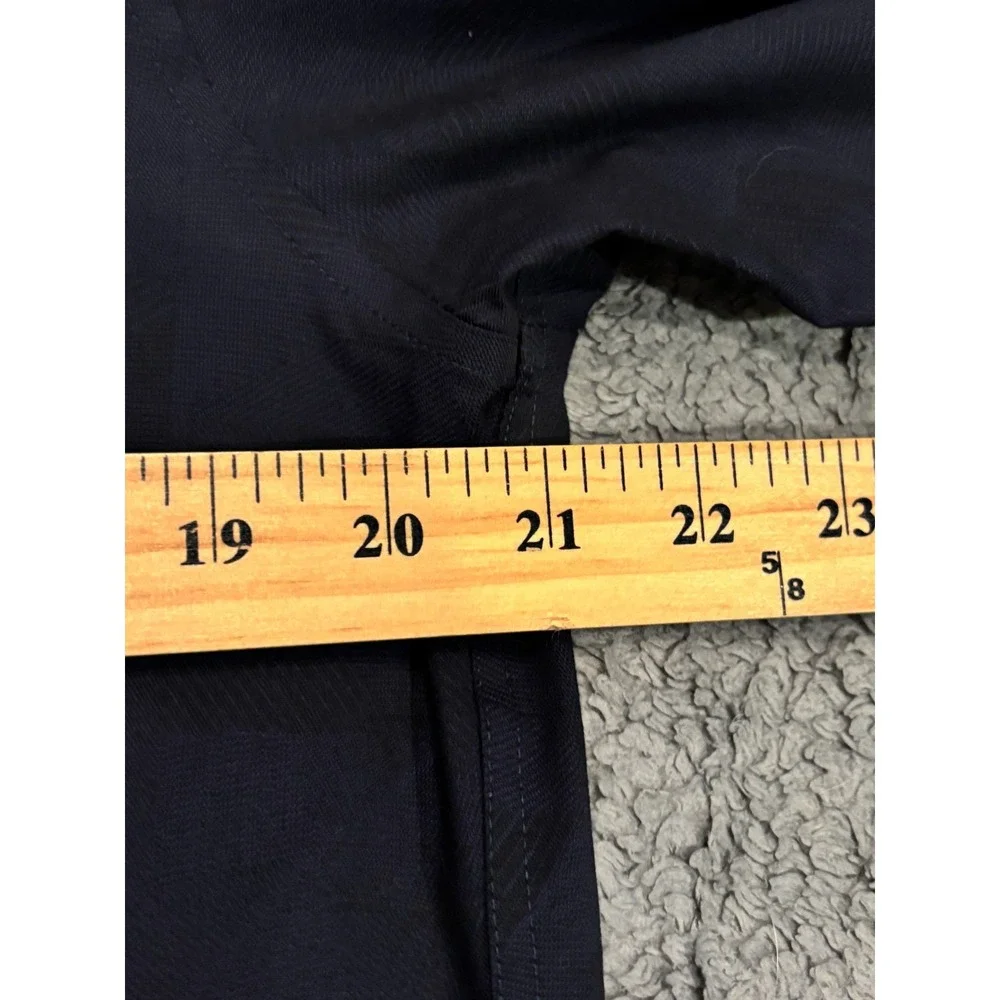 Calvin Klein Shirt Mens 15.5 32 Slim-Fit Performance Non-Iron Navy Blue Pattern